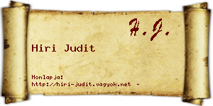 Hiri Judit névjegykártya